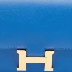 Hermes Bleu France Swift Leather Gold Finish Constance 18 Mini Bag