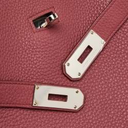 Pre Owned Hermes Bois de Rose Taurillon Clemence Leather Palladium Finish Jypsiere 34 Bag