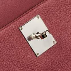 Pre Owned Hermes Bois de Rose Taurillon Clemence Leather Palladium Finish Jypsiere 34 Bag