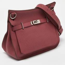 Pre Owned Hermes Bois de Rose Taurillon Clemence Leather Palladium Finish Jypsiere 34 Bag