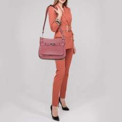 Pre Owned Hermes Bois de Rose Taurillon Clemence Leather Palladium Finish Jypsiere 34 Bag