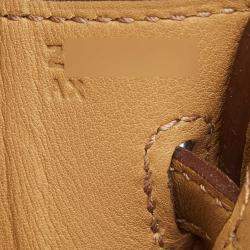Hermès Biscuit Swift Leather Palladium Finish In and Out Birkin 25 Bag