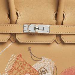 Hermès Biscuit Swift Leather Palladium Finish In and Out Birkin 25 Bag