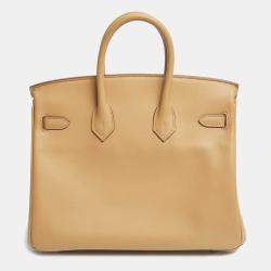 Hermès Biscuit Swift Leather Palladium Finish In and Out Birkin 25 Bag