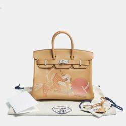 Hermès Biscuit Swift Leather Palladium Finish In and Out Birkin 25 Bag