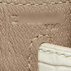 Hermès Blanc Crocodile Niloticus Himalaya Palladium Finish Kelly Retourne 32 Bag