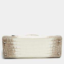 Hermès Blanc Crocodile Niloticus Himalaya Palladium Finish Kelly Retourne 32 Bag