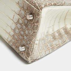 Hermès Blanc Crocodile Niloticus Himalaya Palladium Finish Kelly Retourne 32 Bag