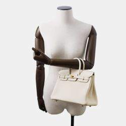 Hermes Craie Togo Leather Birkin 25 Tote Bag