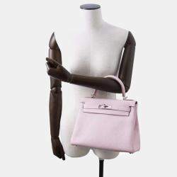 Hermes Mauve Pail Leather  Kelly Retourne 28 Top Handle Bag