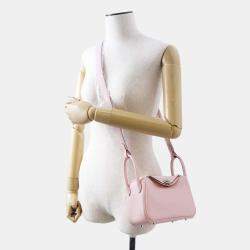 Hermes Rose Sakura Swift Leather Mini Lindy Shoulder Bag