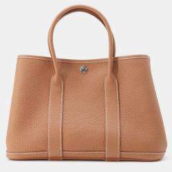 Hermes Gold Negonda Leather TPM Garden Party Tote Bag