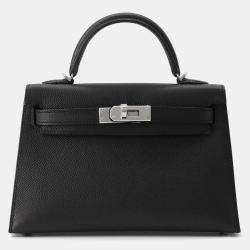 Pre Owned Hermes Black Epsom Mini Kelly Do bag
