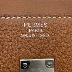 Hermes Gold Togo Leather Birkin 25 Tote Bag