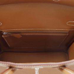 Hermes Gold Togo Leather Birkin 25 Tote Bag