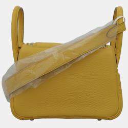 Hermes Sun Clemence Leather Mini Lindy Bag