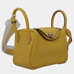 Hermes Sun Clemence Leather Mini Lindy Bag