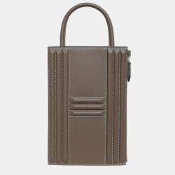 Hermes Etoupe Tadelakt Leather H Cadena Lock Bag