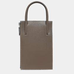 Hermes Etoupe Tadelakt Leather H Cadena Lock Bag