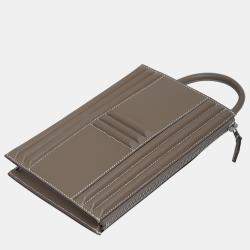 Hermes Etoupe Tadelakt Leather H Cadena Lock Bag