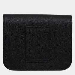 Hermes Black Epsom Leather Constance Slim Wallet