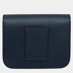 Hermes Blue Epsom Constance Slim Wallet
