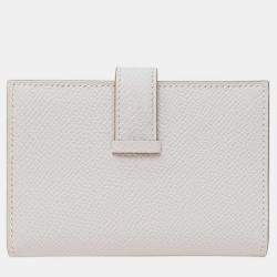 Pre Owned Hermes Gris Pale Epsom Bearn Card Holder GHW