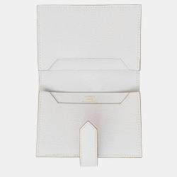 Pre Owned Hermes Gris Pale Epsom Bearn Card Holder GHW
