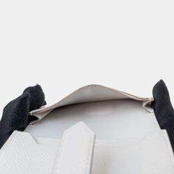 Pre Owned Hermes Gris Pale Epsom Bearn Card Holder GHW
