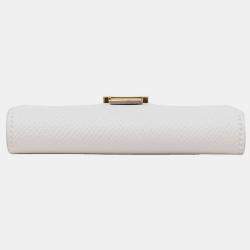 Pre Owned Hermes Gris Pale Epsom Bearn Card Holder GHW