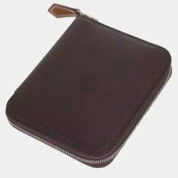 Hermes Rouge Sellier Epsom Compact Silk'In Wallet