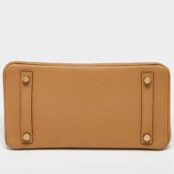Hermes Biscuit Togo Leather Gold Finish Birkin 25 Bag
