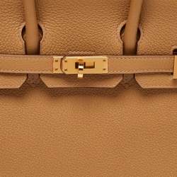 Hermes Biscuit Togo Leather Gold Finish Birkin 25 Bag