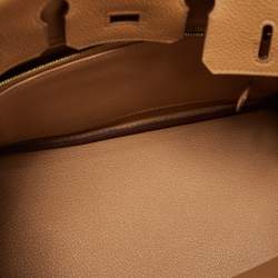 Hermes Biscuit Togo Leather Gold Finish Birkin 25 Bag