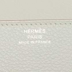 Hermes Evercolor Gris Perle Leather Roulis Slim Wallet