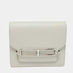 Hermes Evercolor Gris Perle Leather Roulis Slim Wallet
