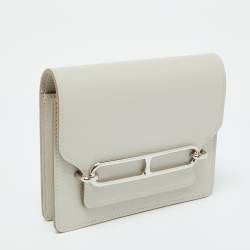 Hermes Evercolor Gris Perle Leather Roulis Slim Wallet
