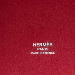 Hermes Ecru/Framboise Canvas and Swift Leather Cabas H En Biais 27 Bag