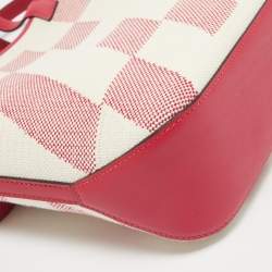 Hermes Ecru/Framboise Canvas and Swift Leather Cabas H En Biais 27 Bag