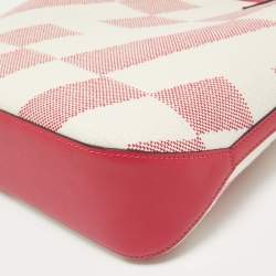 Hermes Ecru/Framboise Canvas and Swift Leather Cabas H En Biais 27 Bag