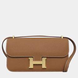 Hermes Gold Leather Constance Elan Bag