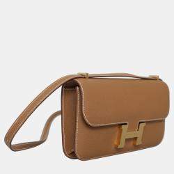 Hermes Gold Leather Constance Elan Bag