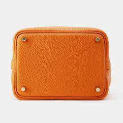 Hermes Orange Taurillon Clemence Size PM Picotin Lock