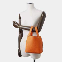 Hermes Orange Taurillon Clemence Size PM Picotin Lock