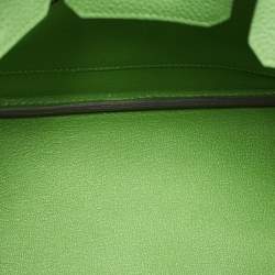 Hermes Vert Yucca Togo Leather Gold Finish Birkin 25 Bag