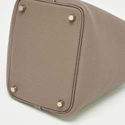 Pre Owned Hermes Etoupe Taurillon Clemence Leather Picotin Lock 18 Bag