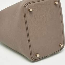 Pre Owned Hermes Etoupe Taurillon Clemence Leather Picotin Lock 18 Bag