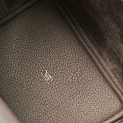 Pre Owned Hermes Etoupe Taurillon Clemence Leather Picotin Lock 18 Bag