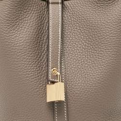 Pre Owned Hermes Etoupe Taurillon Clemence Leather Picotin Lock 18 Bag