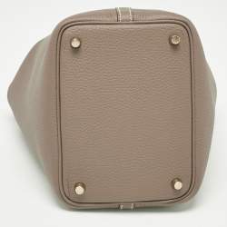 Pre Owned Hermes Etoupe Taurillon Clemence Leather Picotin Lock 18 Bag